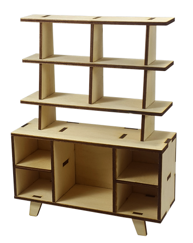 Мебель для кукол ростом 30 см - Тумба большая из фанеры AS-4032