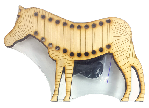 Игрушка развивающая Шнуровка Зебра 19 х 13,5 см, с цветным шнурком 1,2 м AS-7133 фото 4