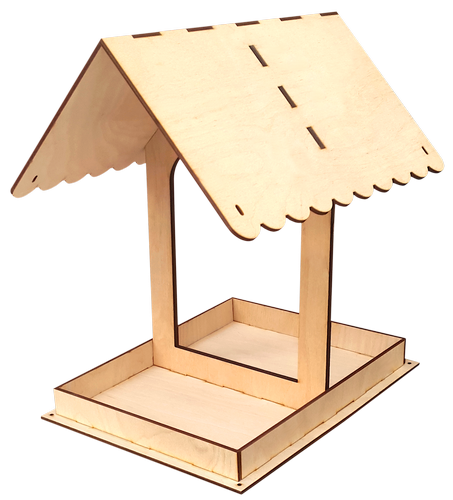 Кормушка окрашенная № 14/1 БОЛЬШАЯ, морилка под лаком 29 х 24 х 31 см AS-4315