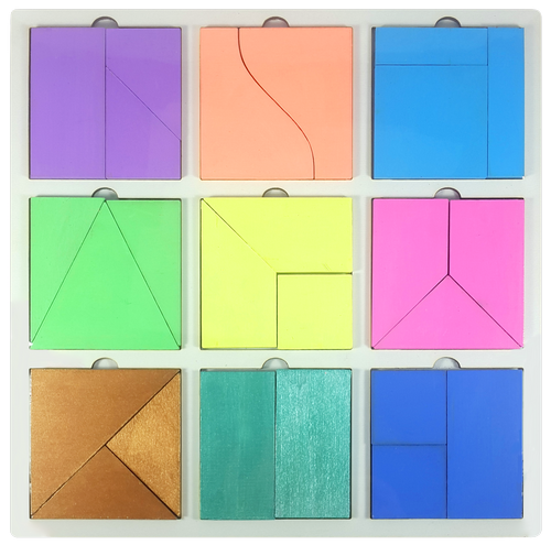 Игрушка развивающая Головоломка Сложи Квадрат покрашенная, первый уровень сложности AS-7157