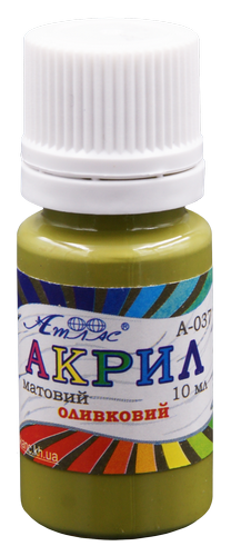 Краска акриловая Атлас 10 мл - Оливковая AS-1127, А-037