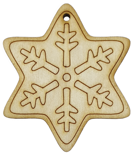 Фигурка фанерная - Снежинка шестиугольная 6 х 8 см AS-4747, В-0204