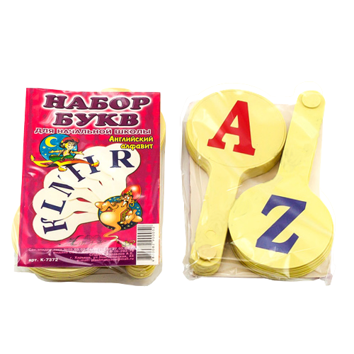 Веер Ангийских букв, желтый или белый пластик AS-0001, К-7372 фото 2