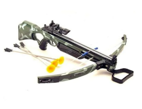 Игрушка Арбалет, 3 стрелы, с лазерным прицелом 70см  М0005 фото 2
