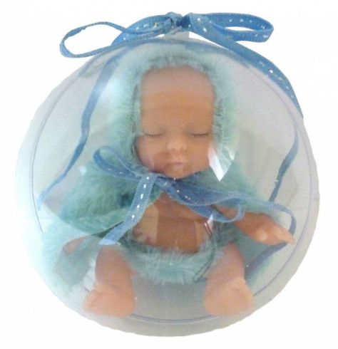 Игрушка Пупс с накидкой В оранжевом в шаре d=11см  8210