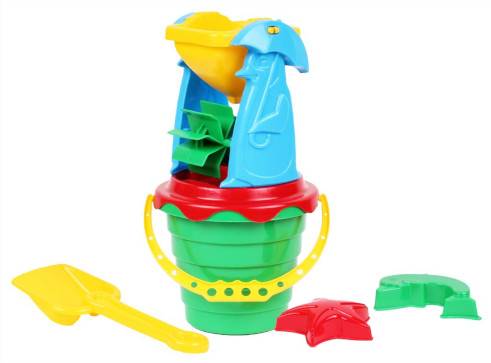 Игрушка Пластиковая Мельница, Лопатка, Ведро, 2 пасочки Технок Мл-4  1370