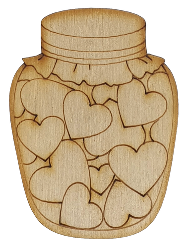 Фигурка фанерная - Банка с сердечками 6 см AS-4607, В-0160