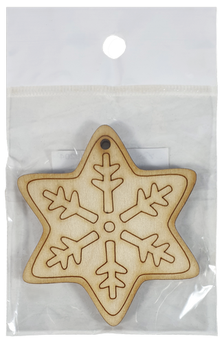 Фигурка фанерная - Снежинка шестиугольная 6 х 8 см AS-4747, В-0204 фото 2