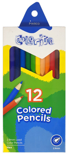 Карандаши цветные Marco Colorite 12 цветов шестигранные 1100-12СВ