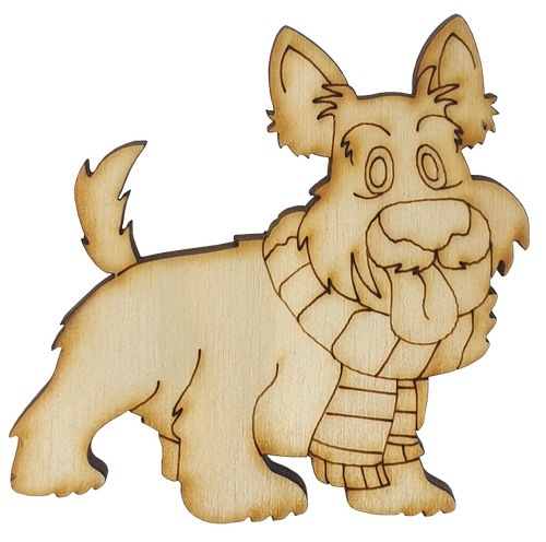 Фигурка фанерная - Песик с усами 7,2 см AS-4692, В-0117