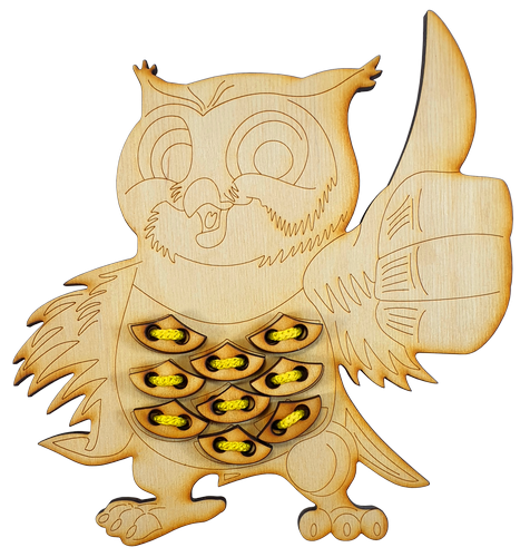 Игрушка развивающая Шнуровка Сова 18 х 19 см, с цветным шнурком 1 м AS-7132