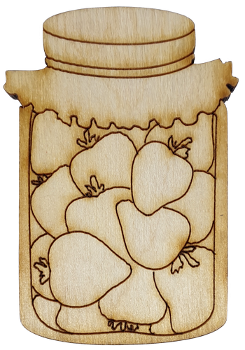 Фигурка фанерная - Банка с клубникой или вишней 6 см AS-4609, В-0157