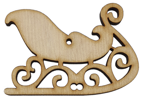 Фигурка фанерная - Санки резные 8 см AS-4703, В-0192