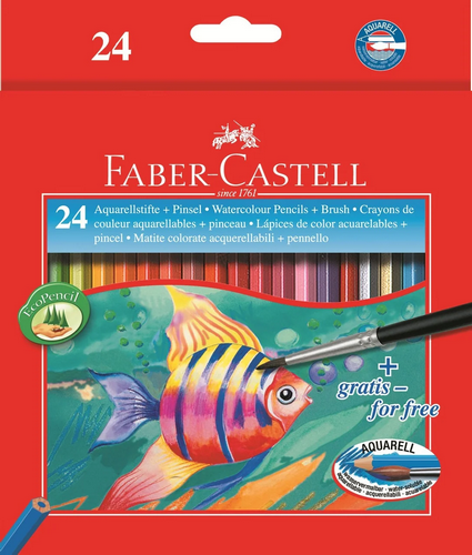 Карандаши акварельные цветные Faber Castell 24 цвета шестигранные 