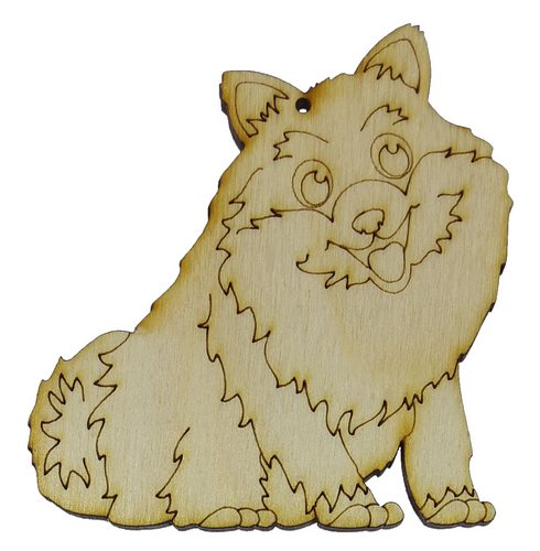 Фигурка фанерная - Песик №  2 пушистый толстяк 75 х 80 мм с магнитом AS-4778, В-0305