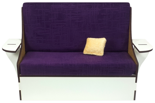 Мебель мягкая для кукол ростом 30 см - Диван фиолетовый из МДФ AS-7812