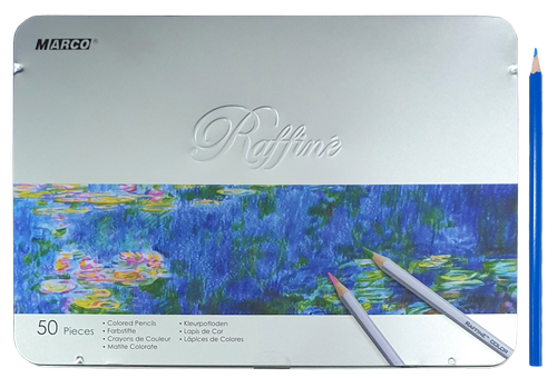 Карандаши цветные Marco Raffine 50 цветов шестигранные в металлическом пенале 7100-50TN Карандаши цветные Marco Raffine 50 цветов шестигранные в металлическом пенале 7100-50TN