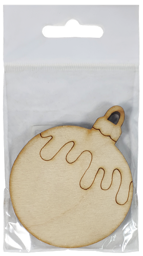 Фигурка фанерная - Елочный шар с потеками 7,6 х 6 см AS-4765, В-0261 фото 2