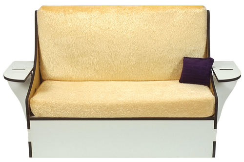 Мебель мягкая для кукол ростом 30 см - Диван бежевый из МДФ AS-7811