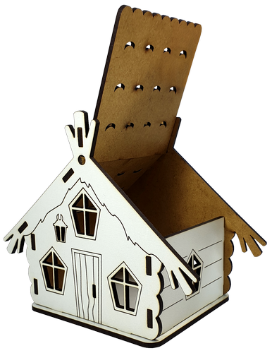 Дом №  6 шкатулка с открывающейся крышей, из МДФ 15 х 10 х 13 см AS-6242, М-2079 фото 2