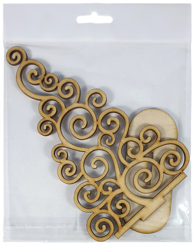 Фигурка фанерная - Елка большая ажурная на подставке 18 см AS-4640, В-0250