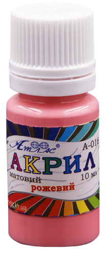 Краска акриловая Атлас 10 мл - Розовая AS-1106, А-016