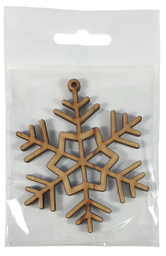 Фигурка фанерная - Снежинка тонкая, маленькая 8 см AS-4750, В-0248 фото 2