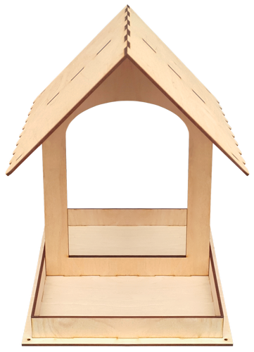 Кормушка окрашенная № 14/1 БОЛЬШАЯ, морилка под лаком 29 х 24 х 31 см AS-4315 фото 2