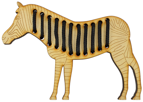 Игрушка развивающая Шнуровка Зебра 19 х 13,5 см, с цветным шнурком 1,2 м AS-7133