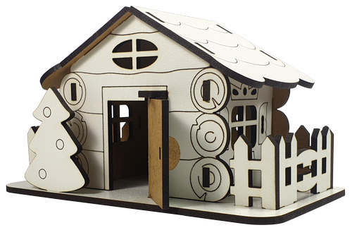 Дом № 15 с открывающейся дверью, из МДФ 15 х 8 х 9 см AS-6251, М-2088