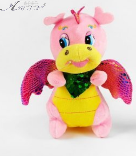 Іграшка М'яка Дракончик Рожевий 20см. 14074 Іграшка М'яка Дракончик Рожевий 20см. 14074