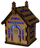 Домик с подсветкой №  4/7 свет - Медленное трехцветное переключение, сенсорный выключатель, фанера AS-5509, Е-010