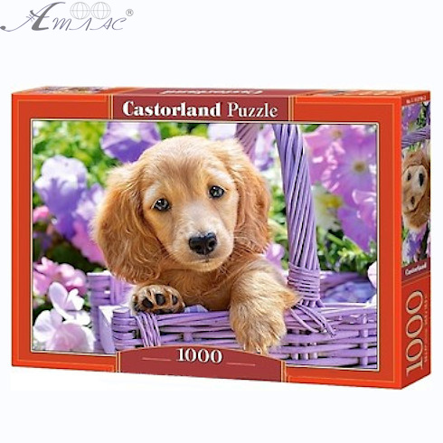 Іграшка Пазл 1000 Щеня в кошику 68 х 47 см Castorland C-103799
