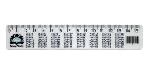 Линейка 15 см белая + Табличка Множення пластик  08222