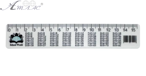 Лінійка 15 см біла + Табличка Множення пластик  08222