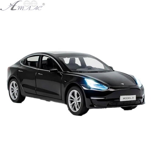 Машинка Автопром Tesla Model 3 Чорна 20см  AP7728