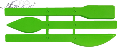 Стеки для пластилина набор 3 шт Зеленые спаянные 125мм  AS-0090