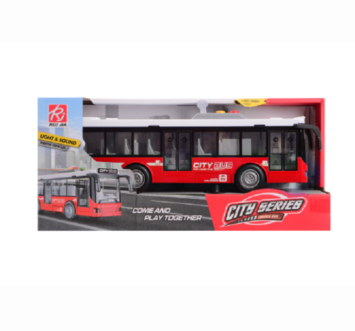 Игрушка Автобус CITY SERIES Красный двери открываются свет звук 28 см RJ5503 Игрушка Автобус CITY SERIES Красный двери открываются свет звук 28 см RJ5503