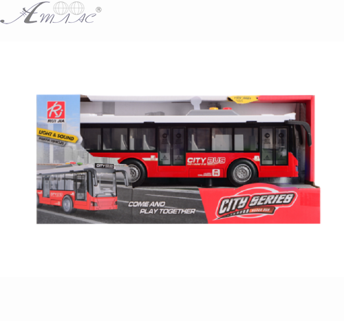 Іграшка Автобус CITY SERIES Червоний двері відкриваються світло звук 28 см  RJ5503