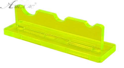 Підставка під три пензлика, жовтий флуоресцентний пластик AS-0031