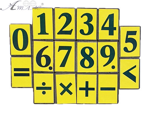 Фішки з Цифрами на магніті пластикові 16 шт 2 х 3 см  AS-0016 