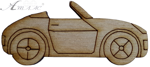 Фігурка фанерна - Машина спорт, кабріолет 6 см AS-4674, В-0119 Фігурка фанерна - Машина спорт, кабріолет 6 см AS-4674, В-0119