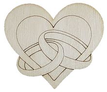 Фігурка фанерна - Серце з обручками 6 х 5,5 см AS-4733, В-0275