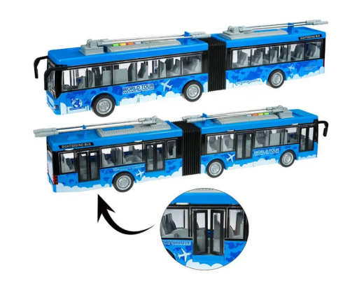 Игрушка Машинка City Service Троллейбус-Гармошка со светом, двери открываются, 43 см  915В фото 2