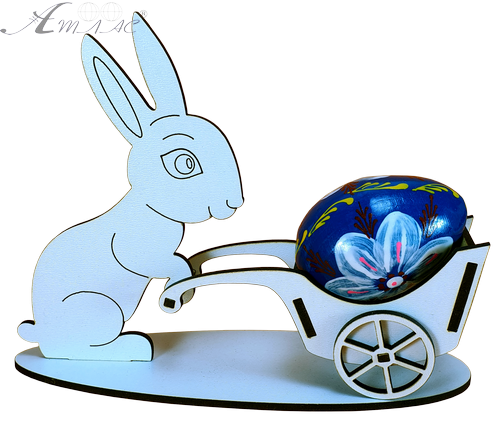 Сувенір "Великодня підставка Зайченя з тачкою" на 1 яйце 18 х 12.8 см AS-6211, М-2057 фото 2