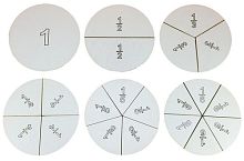 Дроби навчальні від 1 до 6 частин d = 10 см з МДФ AS-7107, О-00006