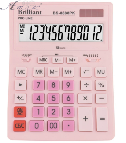 Калькулятор Brilliant BS-8888РК настольный Розовый 155 х 205 мм Калькулятор Brilliant BS-8888РК настольный Розовый 155 х 205 мм