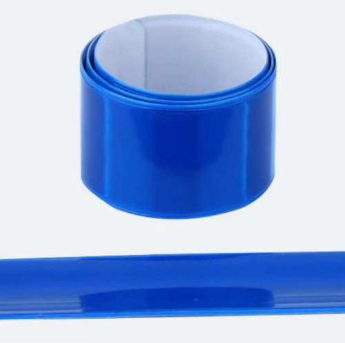 Браслет светоотражающий фликер синий 30х3см  10026