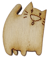 Фігурка фанерна - міні Котик квадратний 2,5 см AS-4677, В-0138