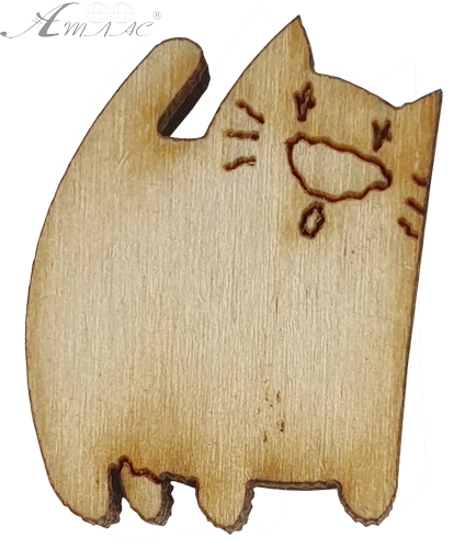 Фігурка фанерна - міні Котик квадратний 2,5 см AS-4677, В-0138 Фігурка фанерна - міні Котик квадратний 2,5 см AS-4677, В-0138